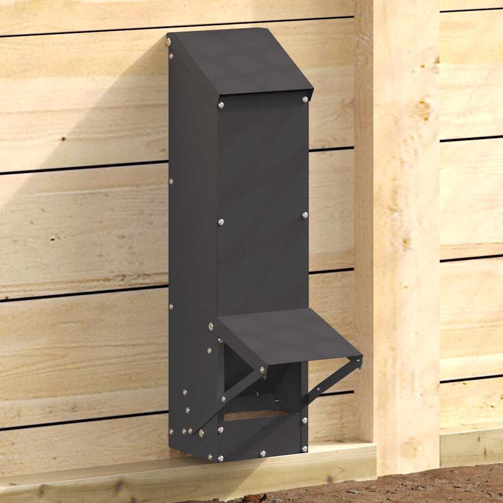 Hønsefoder Sort 13 x 12 x 51 cm Koldvalset Stål billede