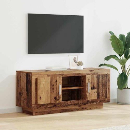 TV-bord i gammelt træ-look 102 × 35 × 45 cm - konstrueret træ