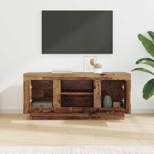 TV-bord i gammelt træ-look 102 × 35 × 45 cm - konstrueret træ