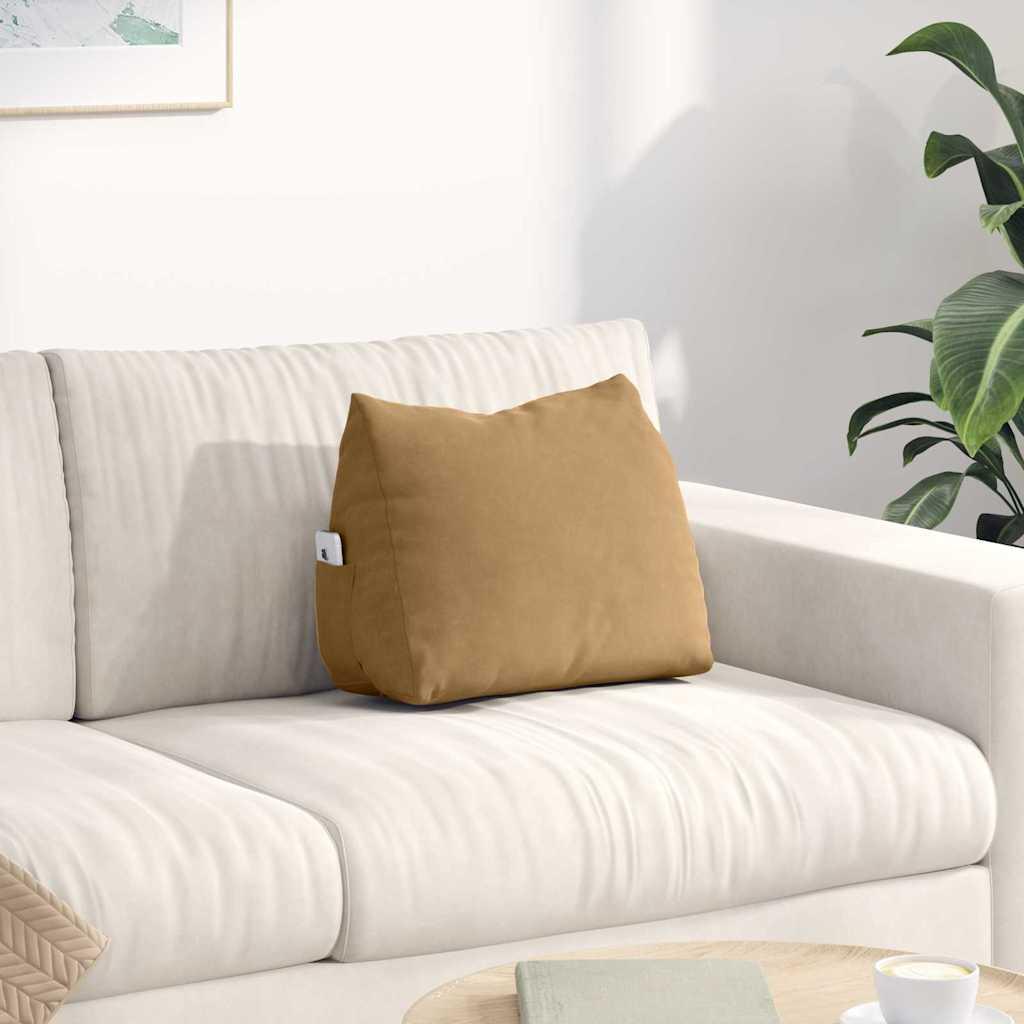 Rygpude Brun 45 x 20 x 35 cm Velourstof billede