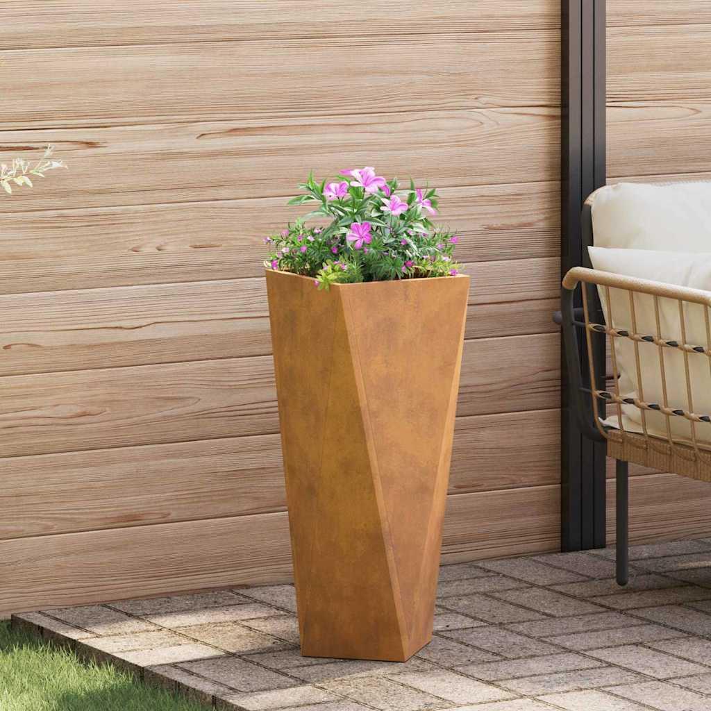 Plantekasse Rusten 30 x 30 x 75 cm Cortenstål billede