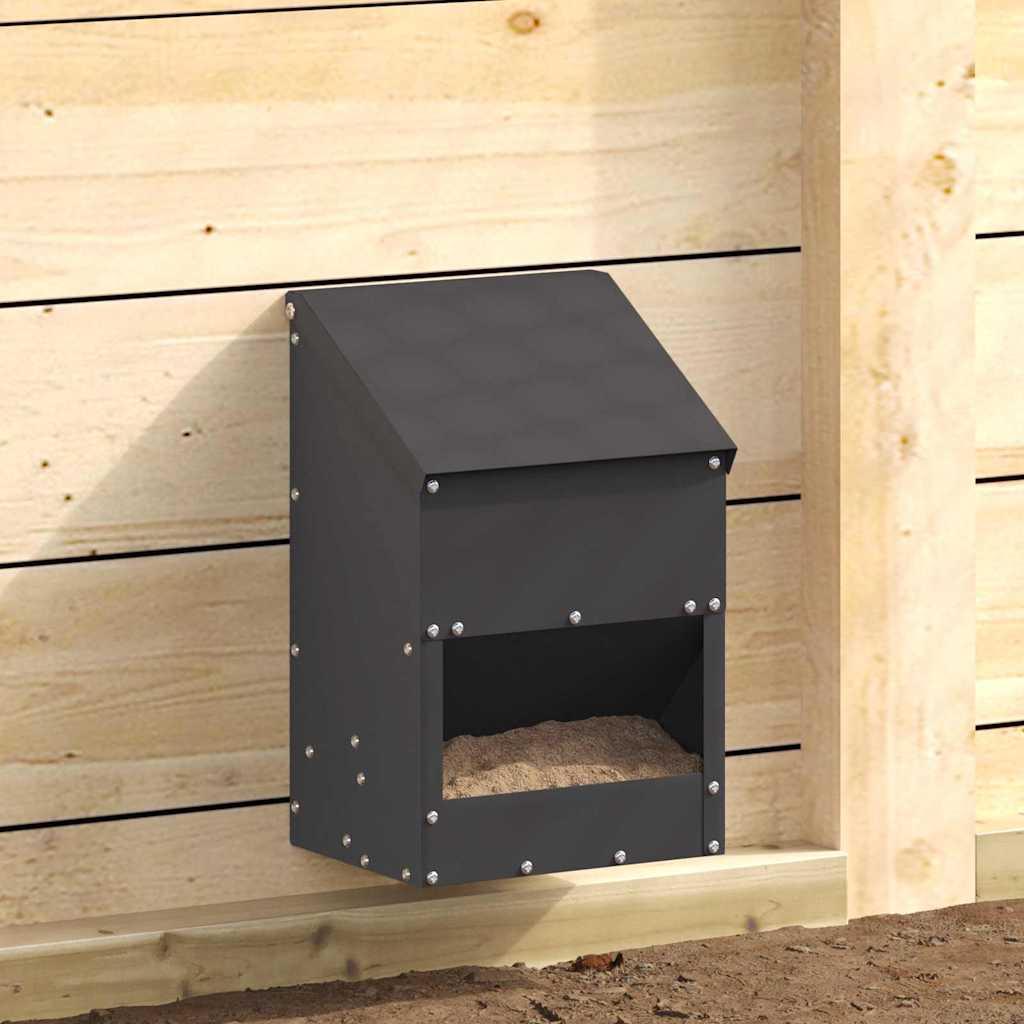 Hønsefoder Sort 21 x 16 x 33 cm Koldvalset Stål billede