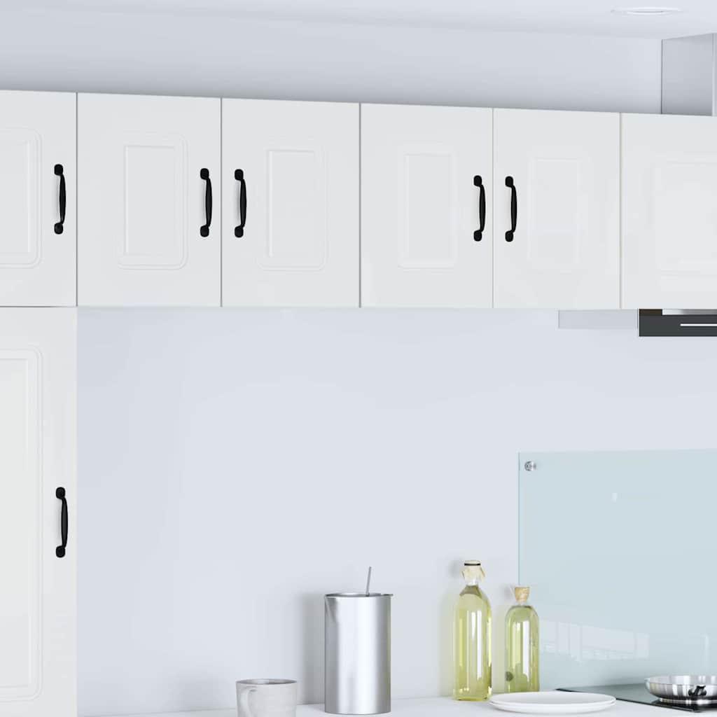 Vægskab til køkken med dør 2 stk Høj gloss hvid 60 x 31 x 40 cm billede