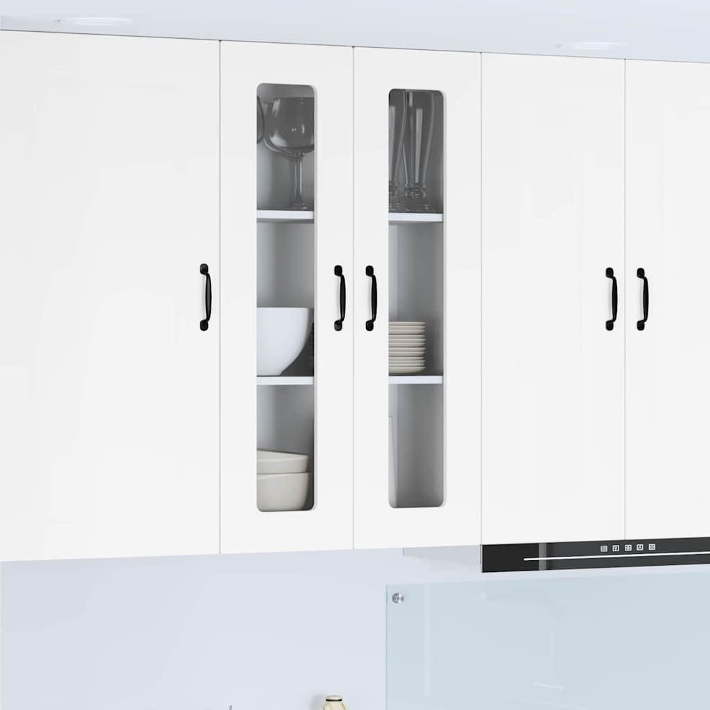 Vægskab til køkken med hylde Høj gloss hvid 60 x 31 x 100 cm billede
