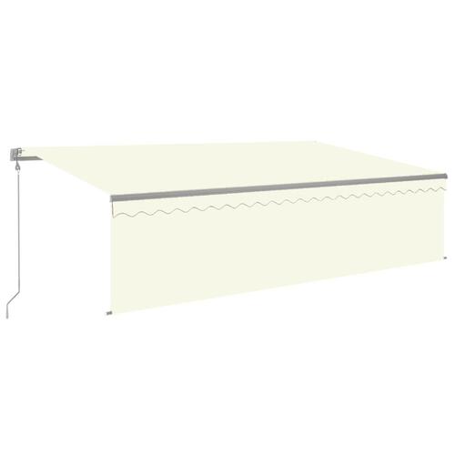 Markise m. gardin 5x3 m automatisk betjening cremefarvet