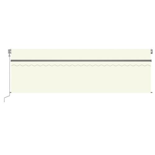 Markise m. gardin 5x3 m automatisk betjening cremefarvet