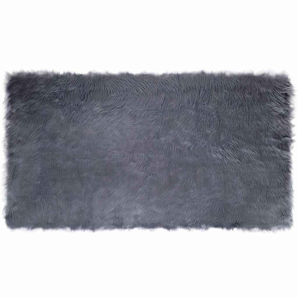 Falsk Fåreskind Tæppe Antracit 60 x 110 cm Polyester billede