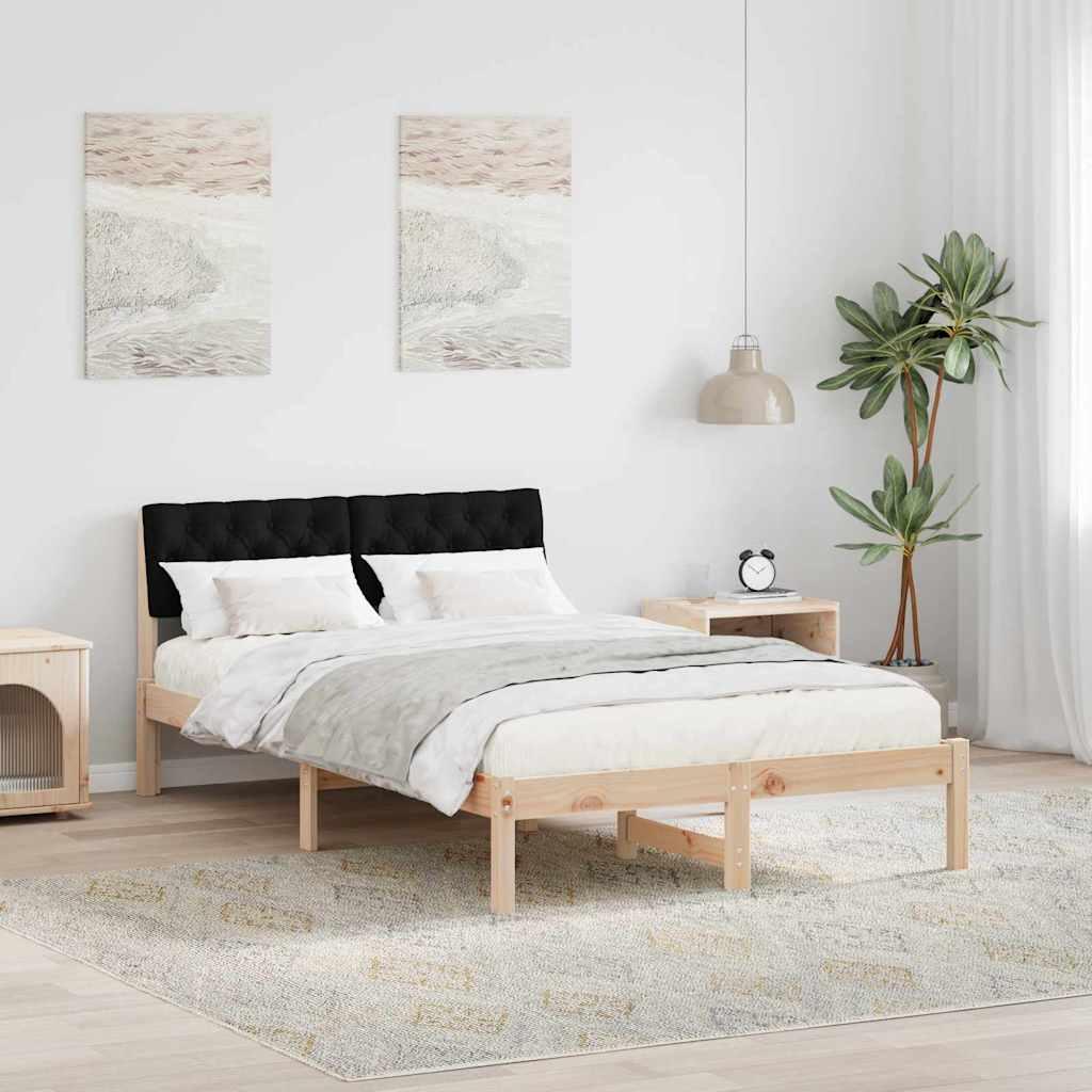 Sengestel Brun og sort 120 x 200 cm Massivt fyrretræ billede