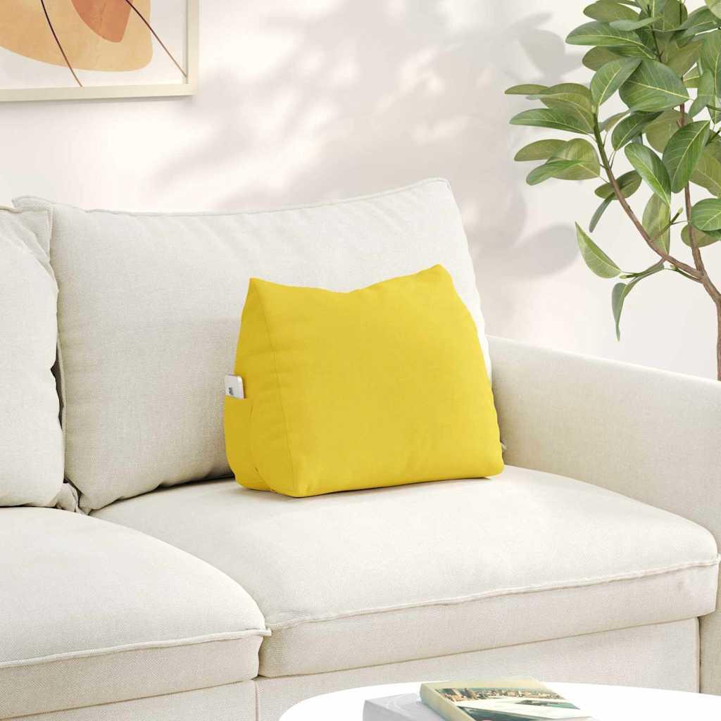 Rygpude Lys Gul 45 x 20 x 35 cm Stof billede