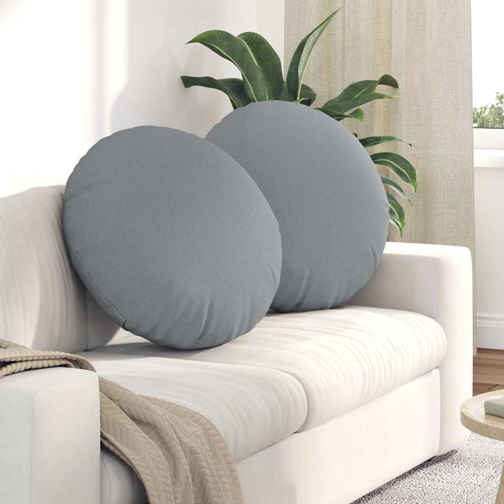 Sædepuder 2 stk Lysegrå Ø80 x 29 cm Stof billede
