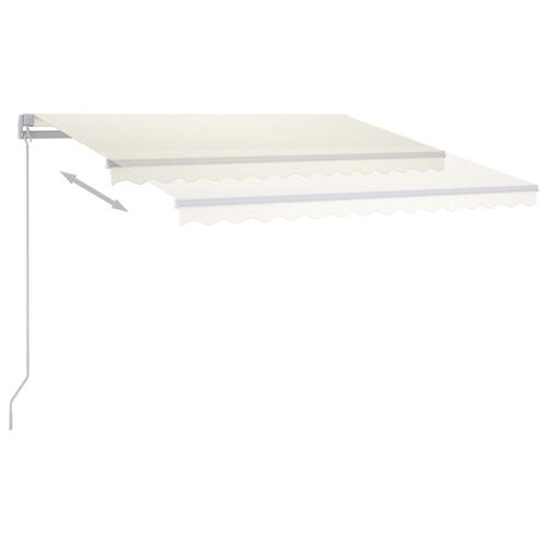 Markise m. LED-lys 300x250 cm manuel betjening cremefarvet