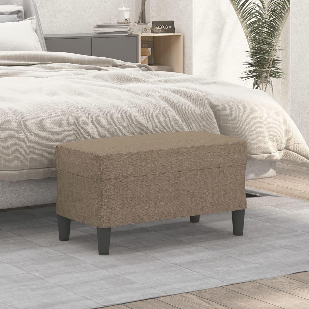 Bænk 70x35x41 cm stof gråbrun billede