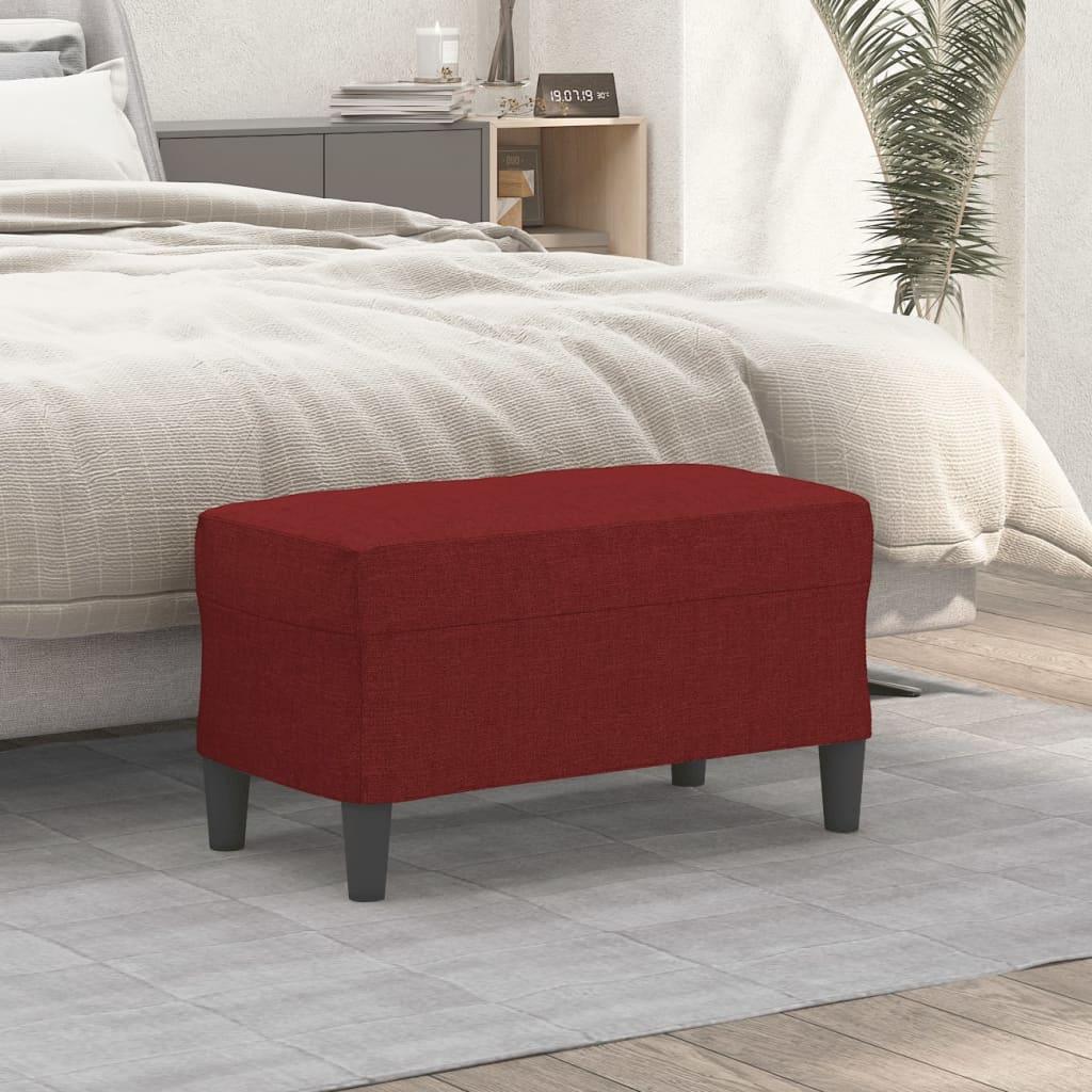 Bænk 70x35x41 cm stof vinrød billede