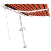 Markise m. LED-lys 300x250 cm manuel betjening orange og brun