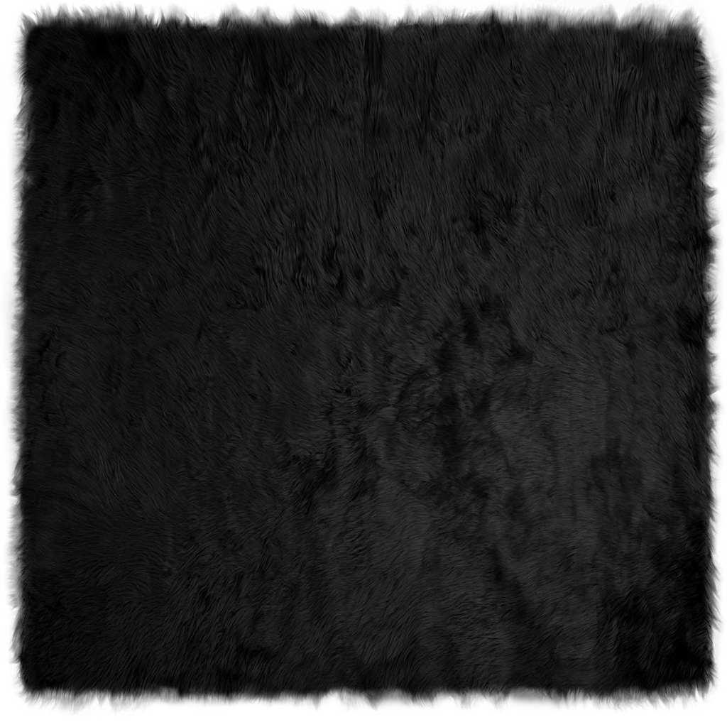 Falsk Fåreskind Tæppe Sort 120 x 120 cm Polyester billede