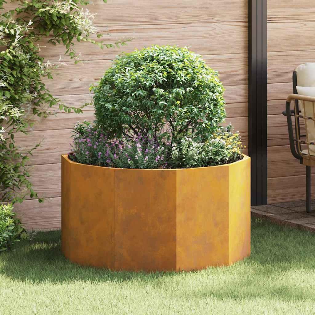 Plantekasse Rusten 90 x 90 x 50 cm Cortenstål billede
