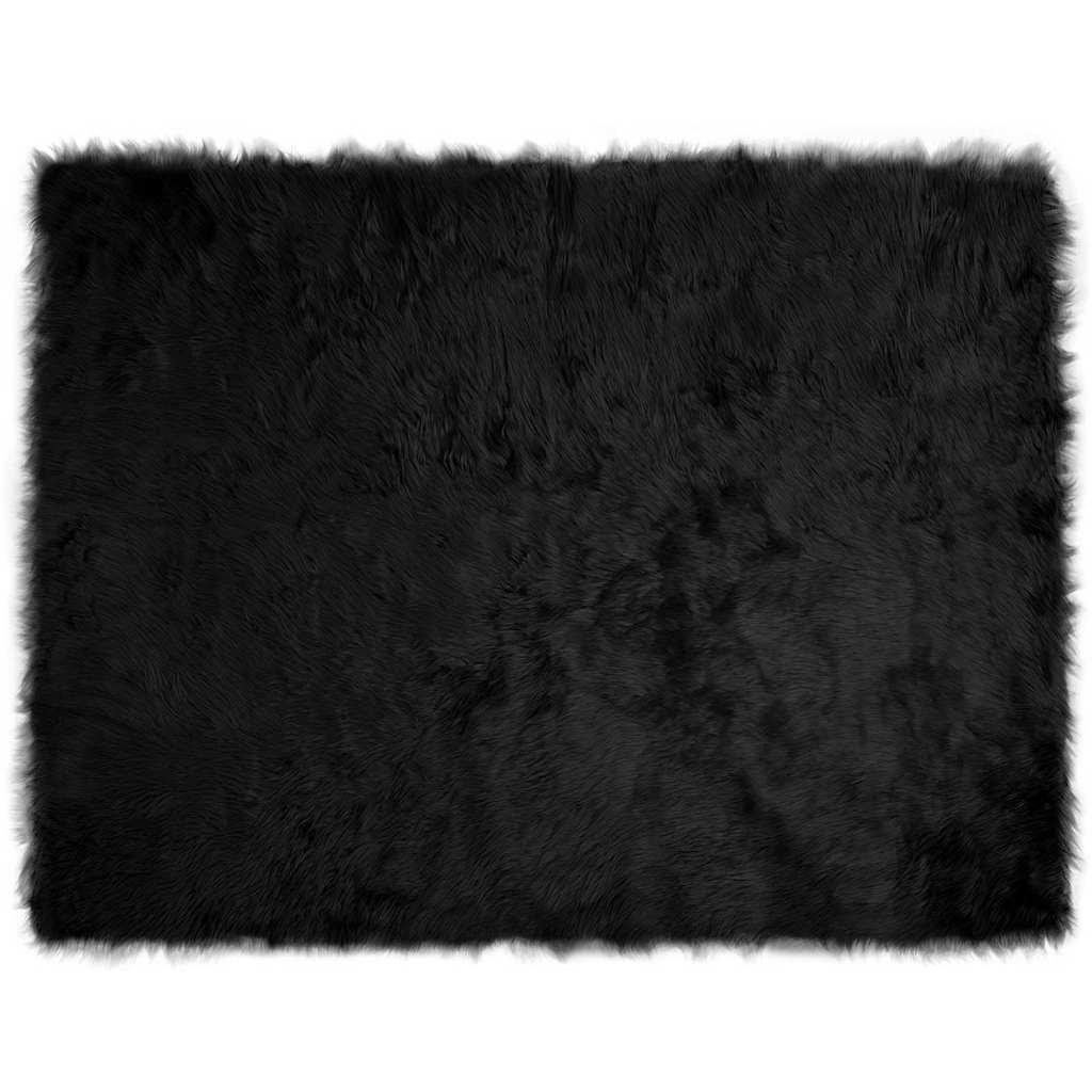 Falsk Fåreskind Tæppe Sort 240 x 340 cm Polyester billede