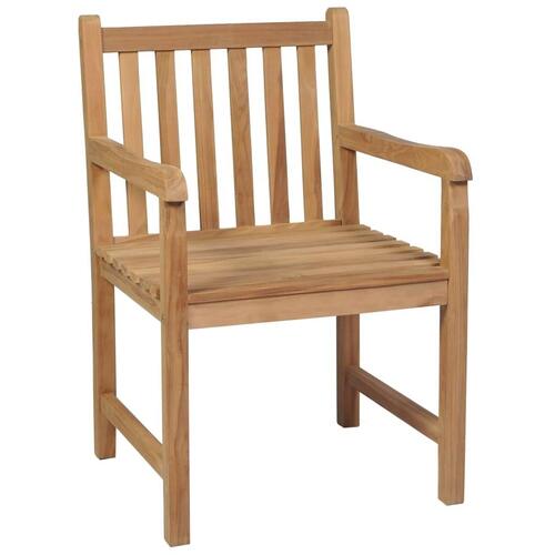 Havestole 2 stk. med beige hynder massivt teaktræ