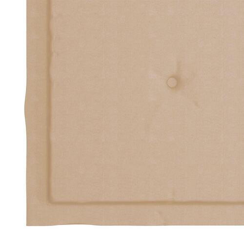 Havestole 2 stk. med beige hynder massivt teaktræ