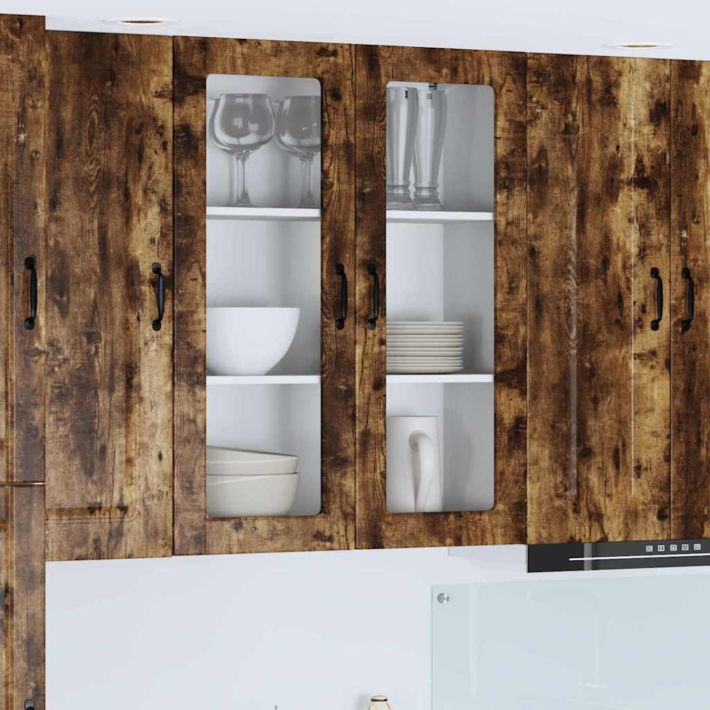 Vægskab til køkken Røget eg 80 x 31 x 100 cm Konstrueret træ billede