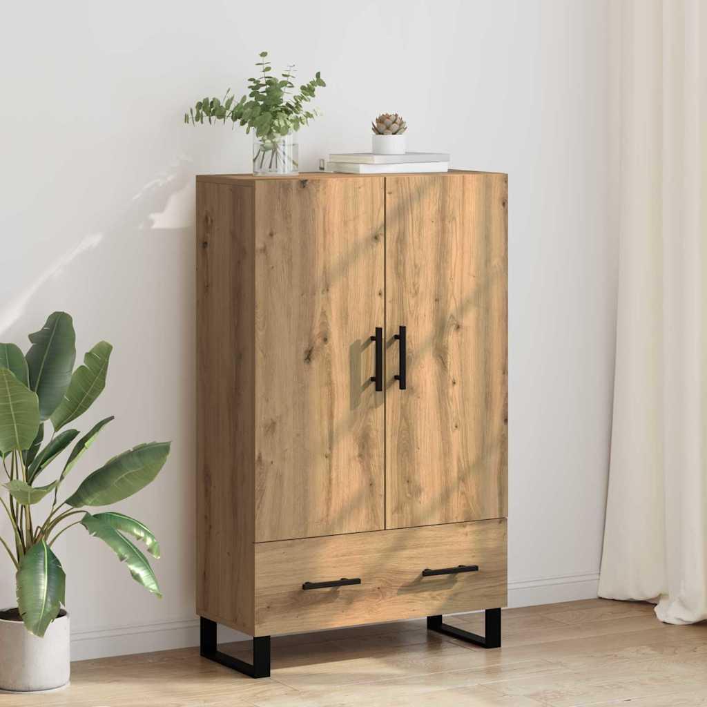 Highboard Artisan Egetræ 69,5 x 30 x 115 cm Konstrueret træ billede