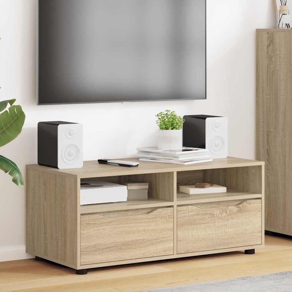 TV-skab med skuffe Sonoma eg 100 x 48 x 43 cm Konstrueret træ billede