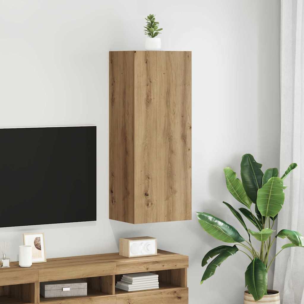 TV vægskab Artisan Egetræ 40,5 x 30 x 102 cm Konstrueret træ billede