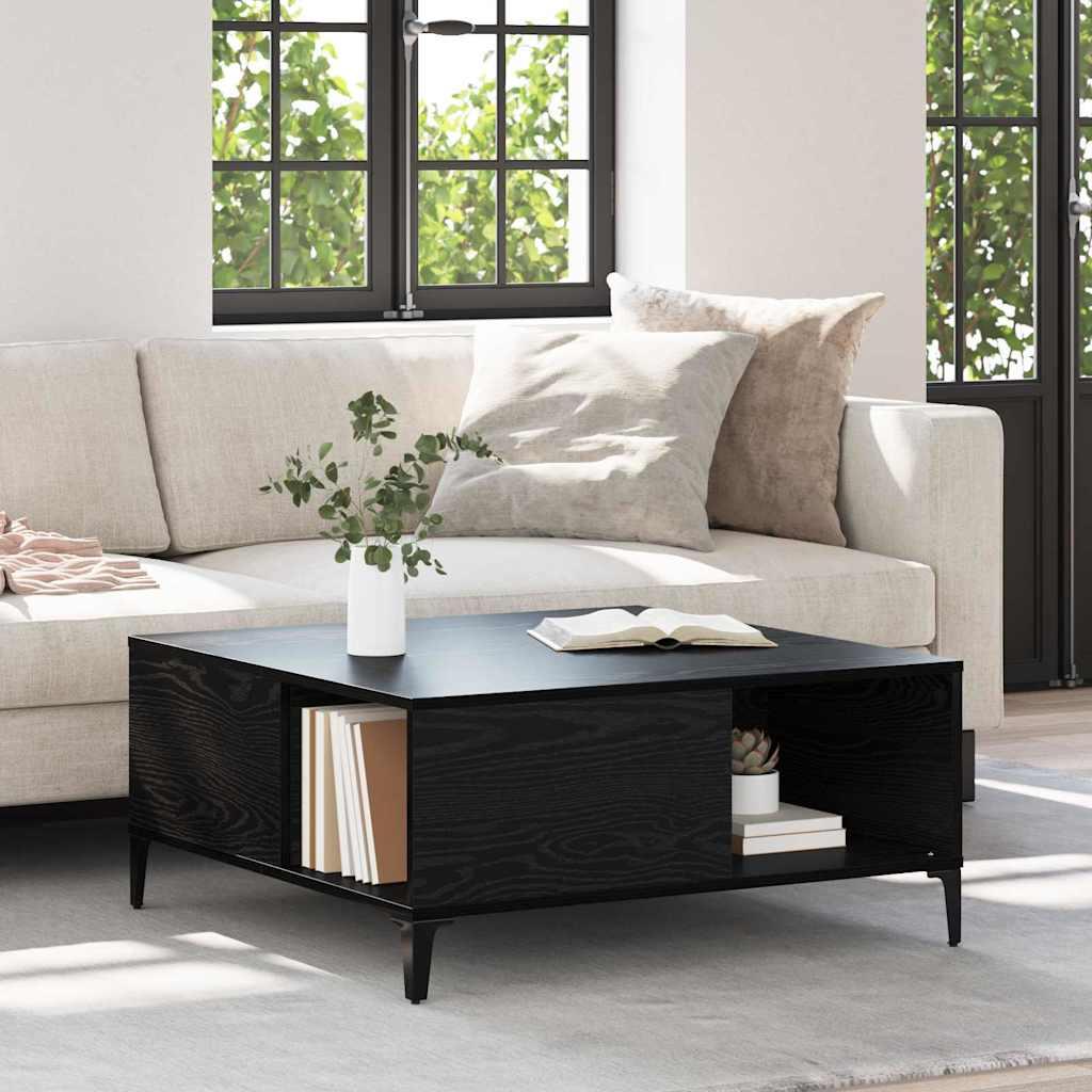 Sofabord Sort eg 80 x 80 x 36,5 cm Konstrueret træ billede