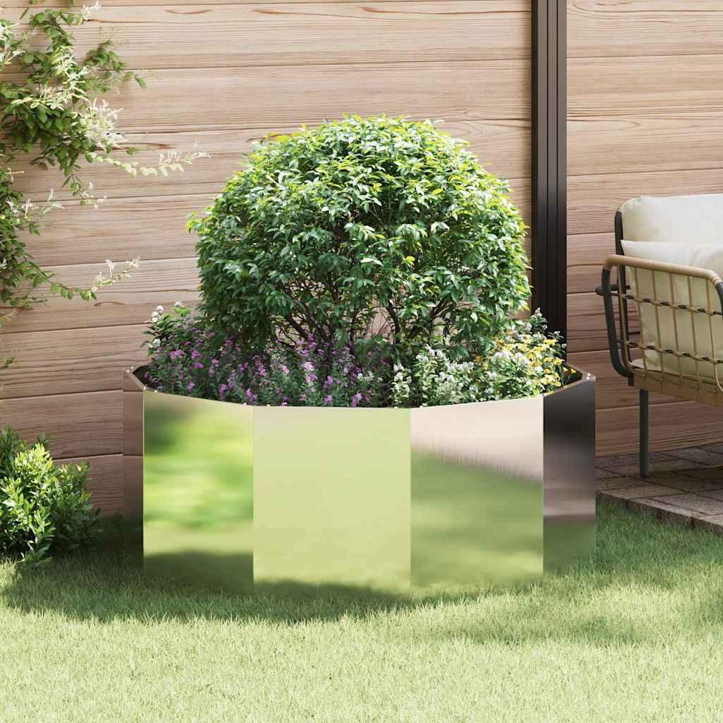 Plantekasse Sølv 120 x 120 x 50 cm Rustfrit stål billede