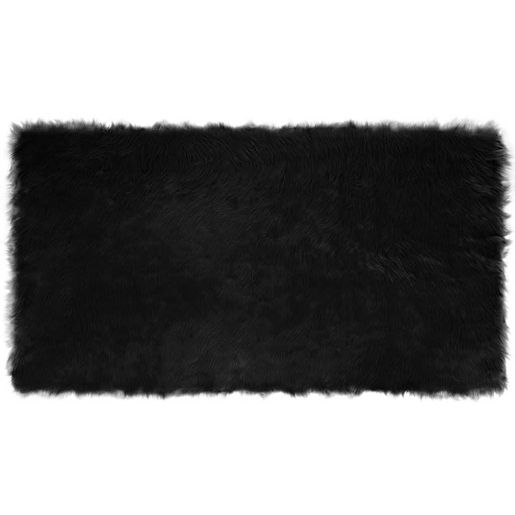 Falsk Fåreskind Tæppe Sort 60 x 110 cm Polyester billede