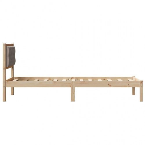 Sengestel med hovedgærde - gråbrun 90 x 200 cm