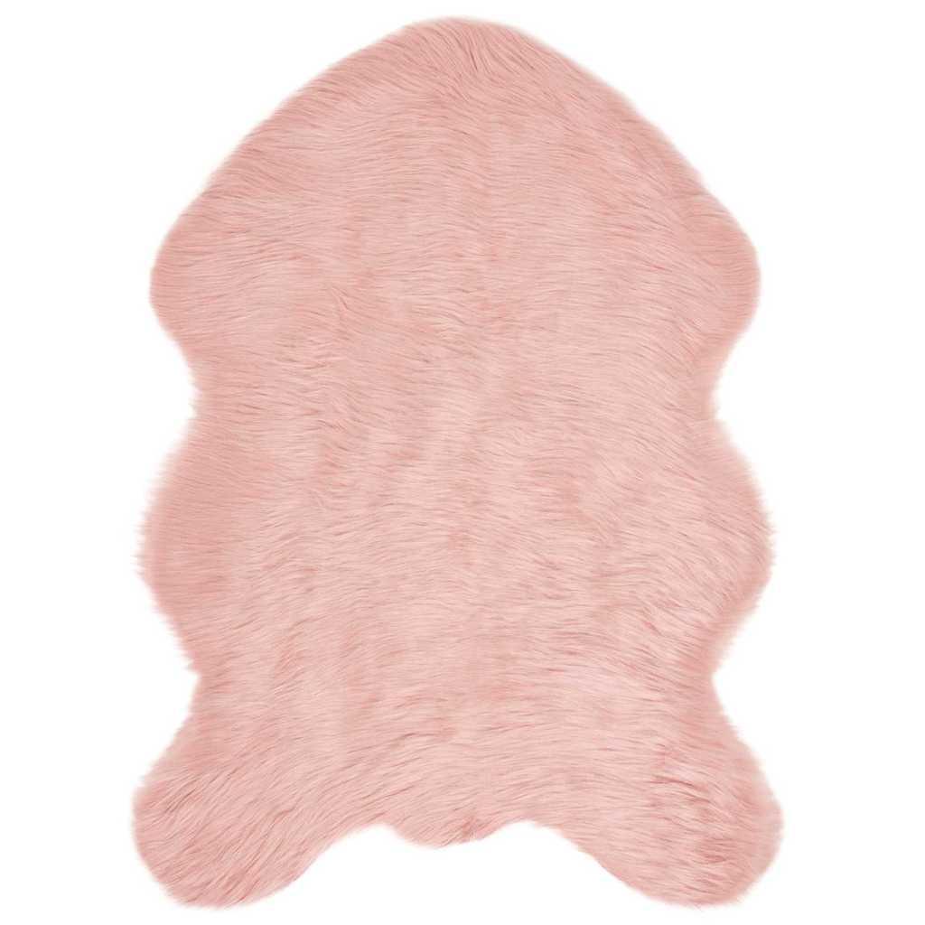 Falsk Fåreskind Tæppe Lyserød 60 x 90 cm Polyester billede