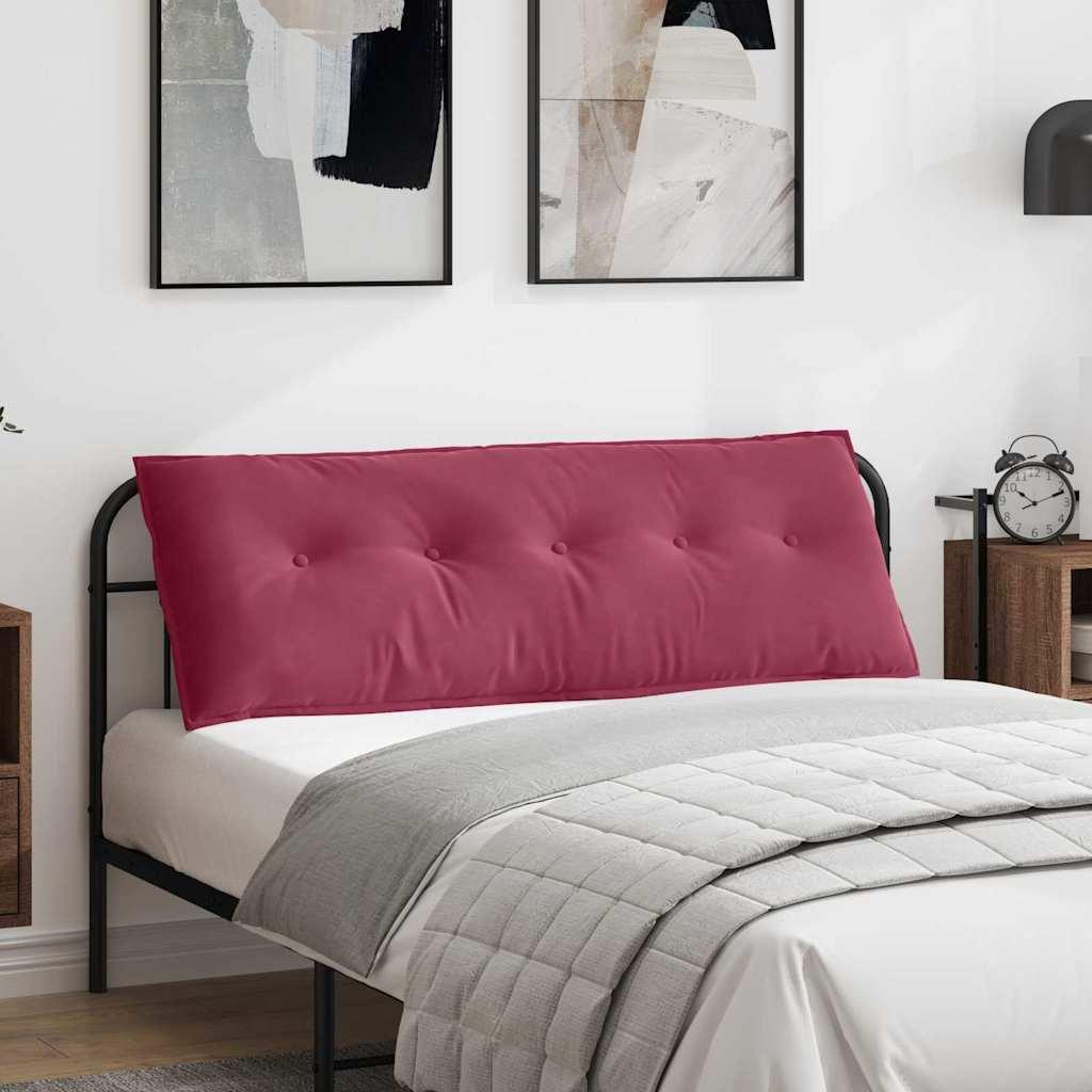 Rygpude Vinrød 140 x 50 cm Velourstof billede