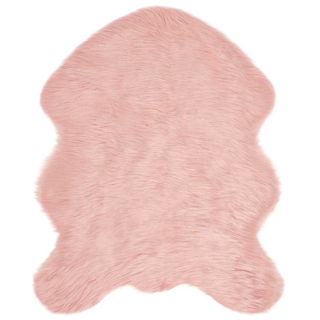 Falsk Fåreskind Tæppe Lyserød 80 x 50 cm Polyester billede