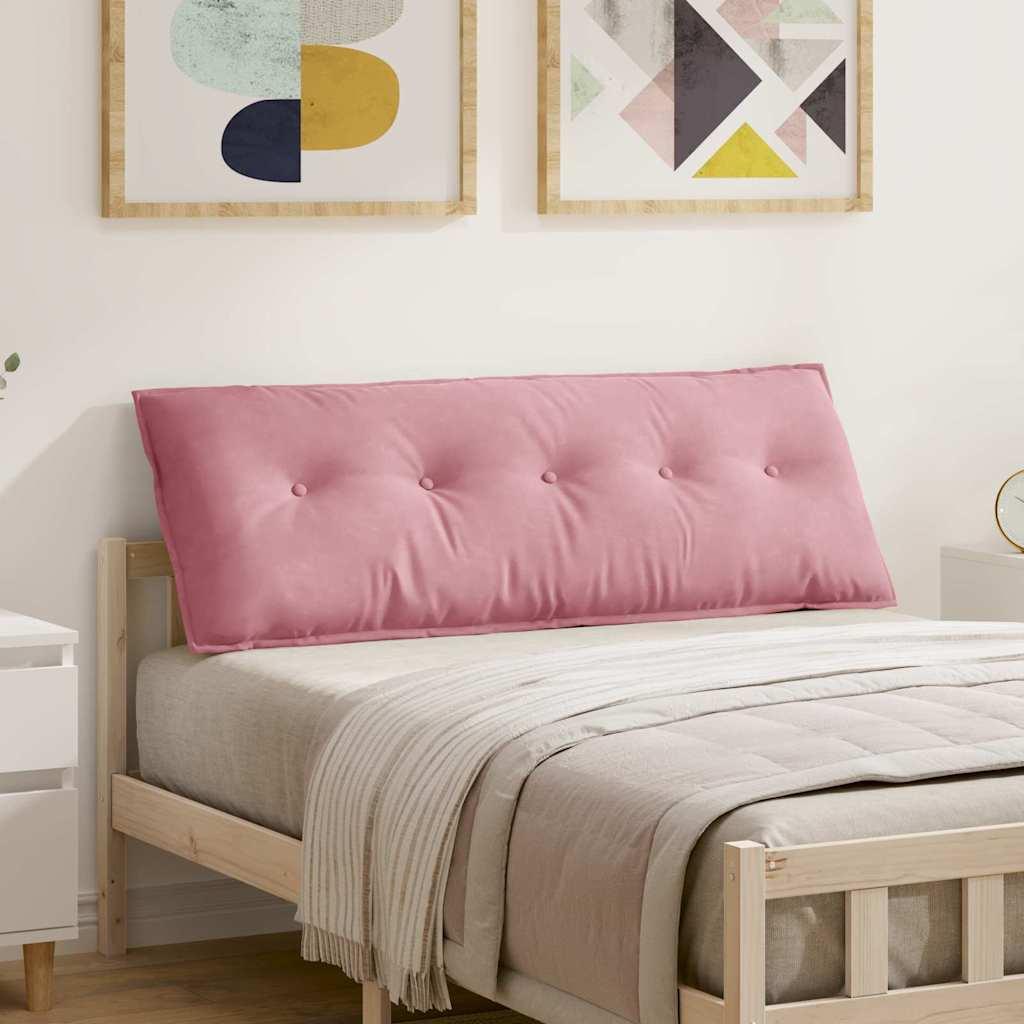 Rygpude Lyserød 140 x 50 cm Velourstof billede
