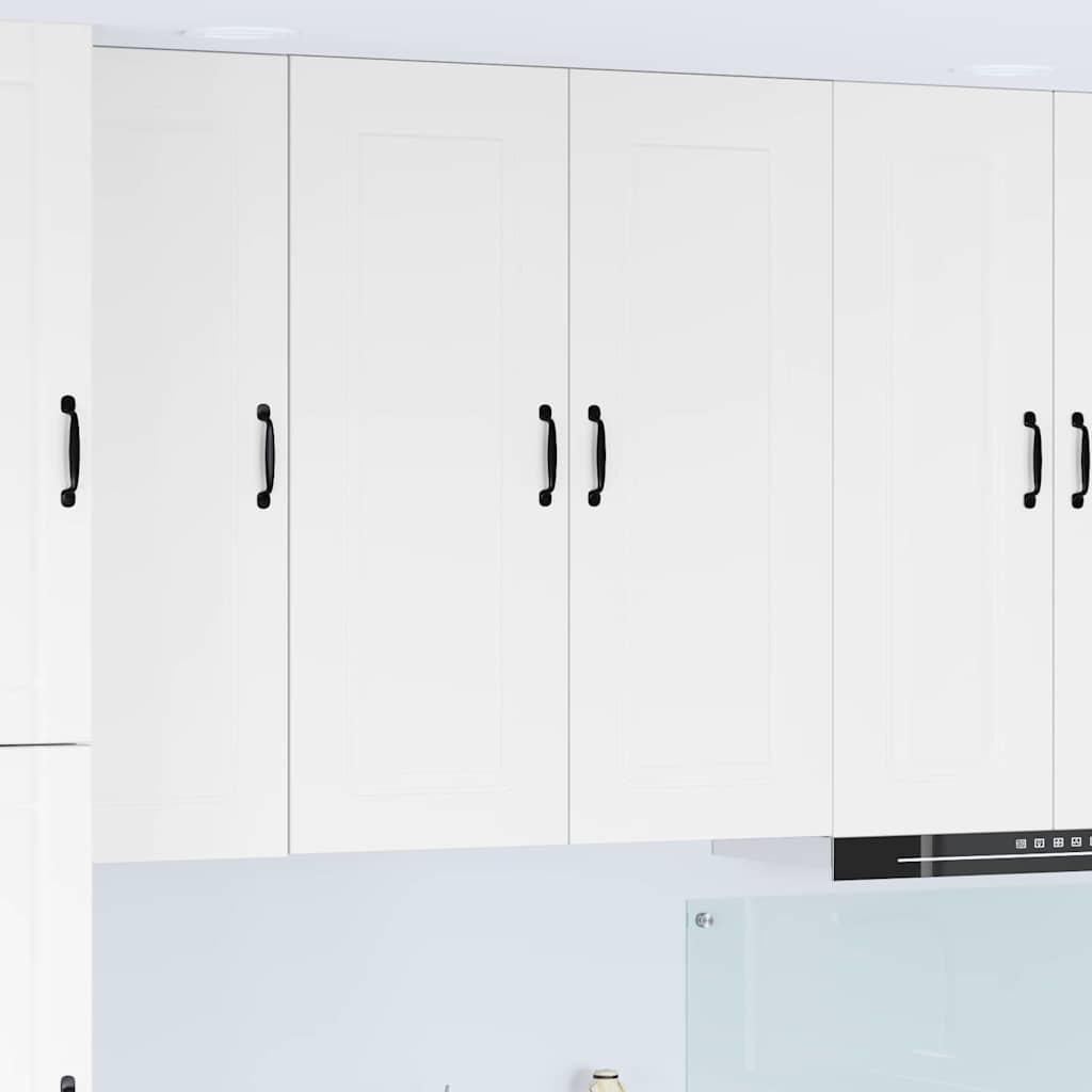 Vægskab til køkken med hylde Høj gloss hvid 80 x 31 x 100 cm billede
