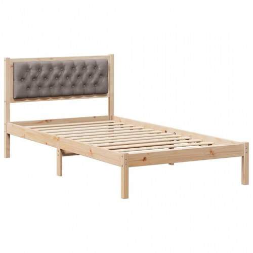 Sengestel med hovedgærde 100 x 200 cm - gråbrun