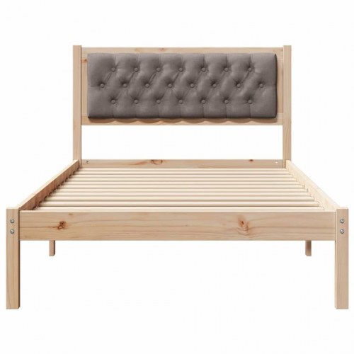 Sengestel med hovedgærde 100 x 200 cm - gråbrun