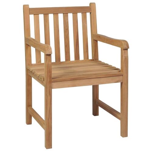 Havestole 2 stk. med beige hynder massivt teaktræ