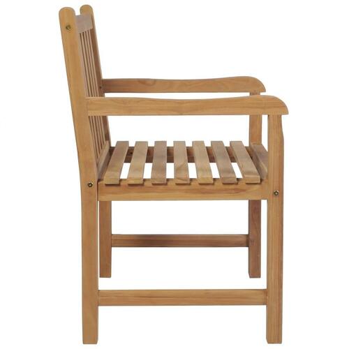 Havestole 2 stk. med beige hynder massivt teaktræ