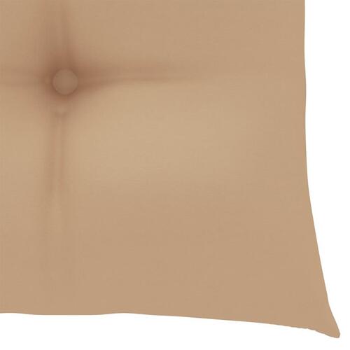 Havestole 2 stk. med beige hynder massivt teaktræ