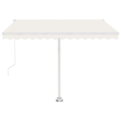 Fritstående markise 350x250 cm automatisk betjening cremefarvet