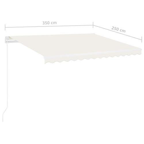 Fritstående markise 350x250 cm automatisk betjening cremefarvet