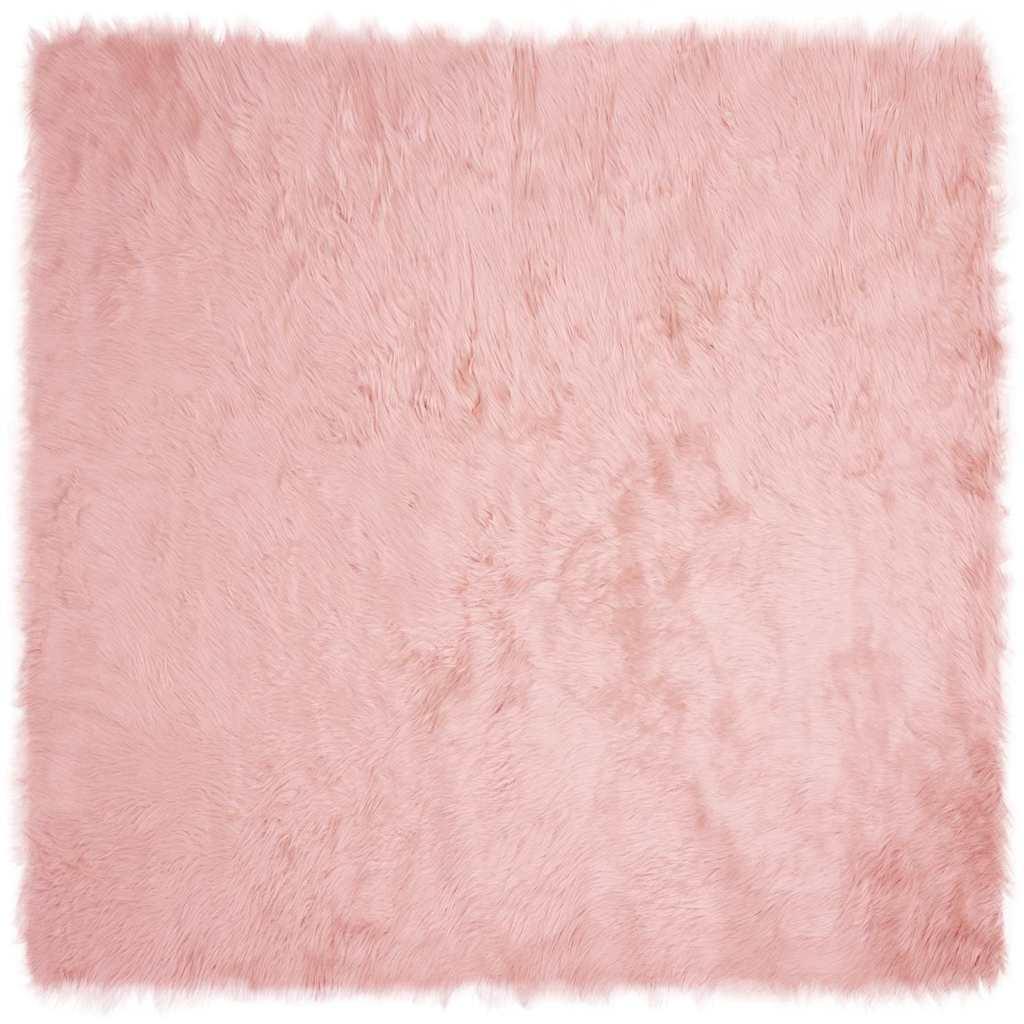 Falsk Fåreskind Tæppe Lyserød 160 x 160 cm Polyester billede