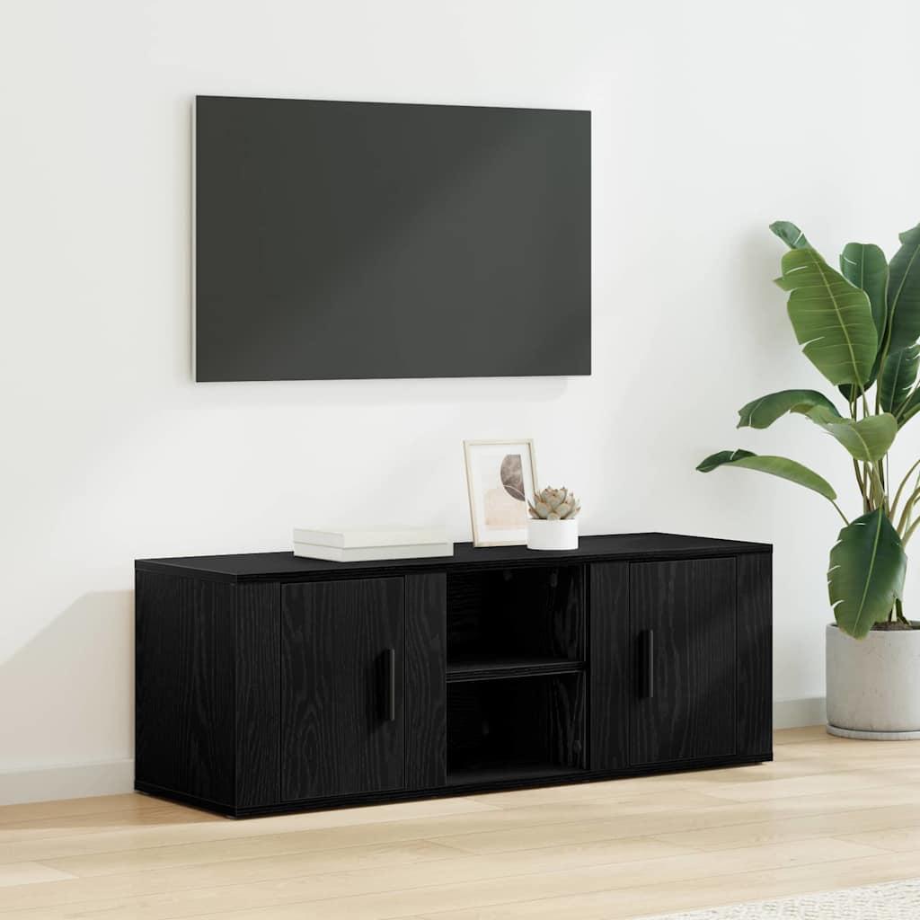 TV-skab Sort eg 100 x 31,5 x 35 cm Konstrueret træ billede