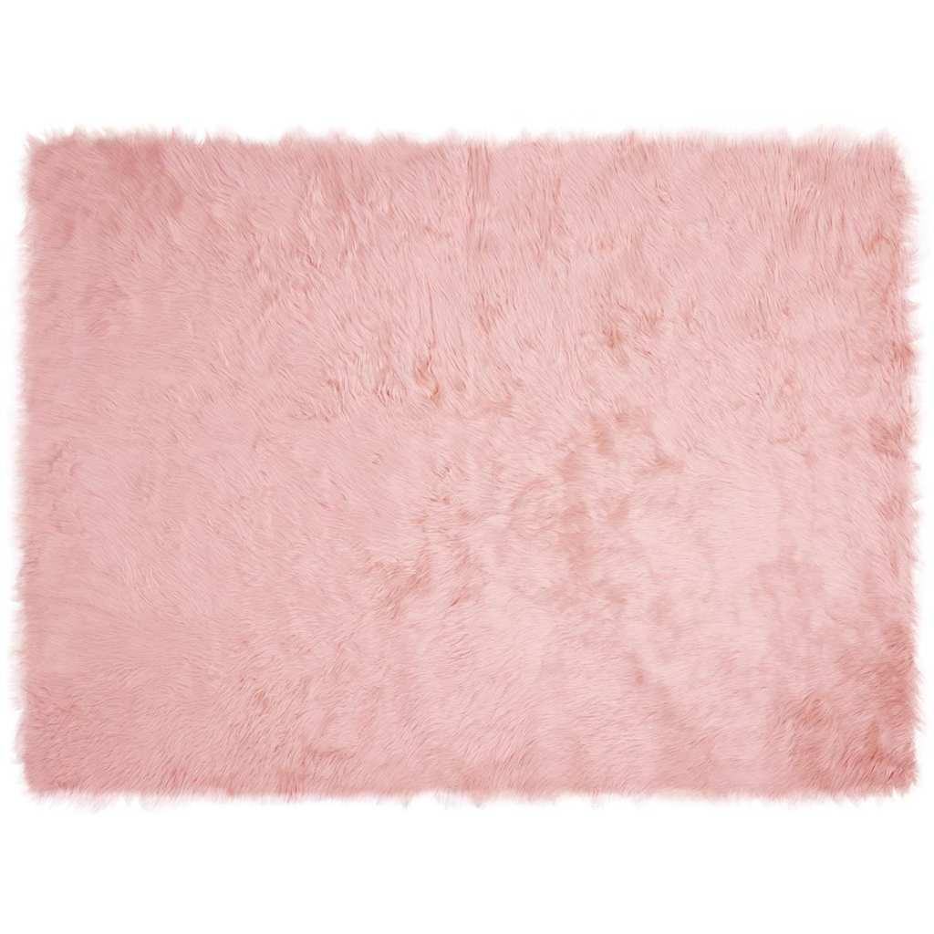 Falsk Fåreskind Tæppe Lyserød 160 x 230 cm Polyester billede
