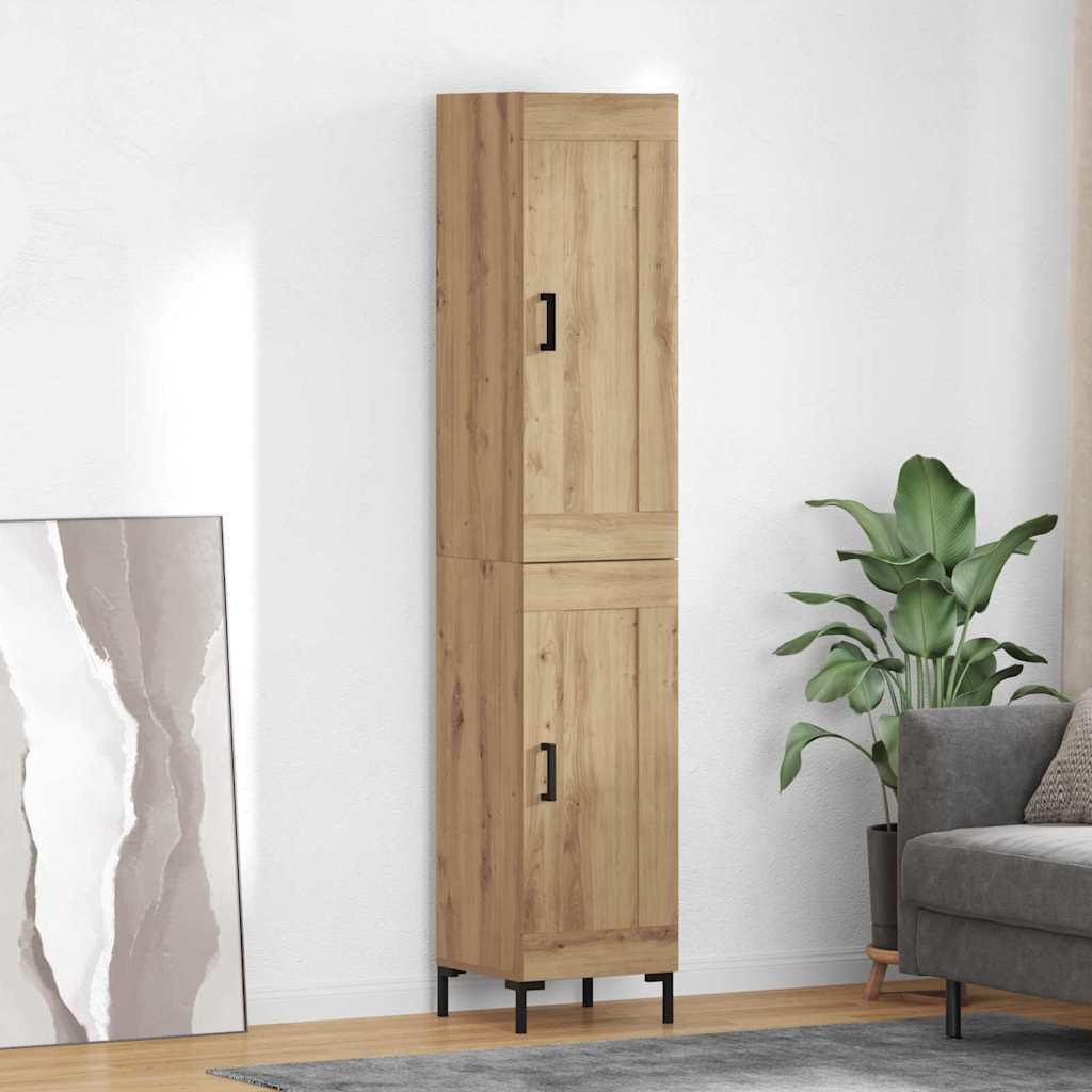 Highboard Artisan Egetræ 34,5 x 34 x 180 cm Konstrueret træ billede
