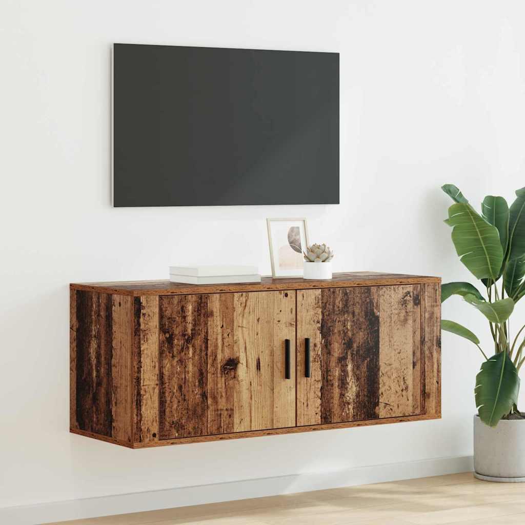 Vægmonteret TV Skab Vægmonteret Gammelt træ 100 x 34,5 x 40 cm billede