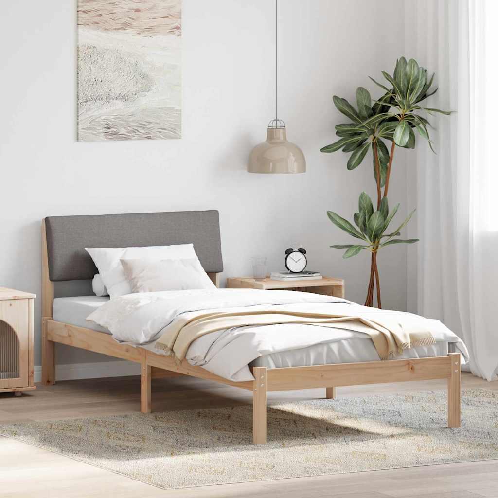 Sengestel Brun og taupe 90 x 200 cm Massivt fyrretræ billede