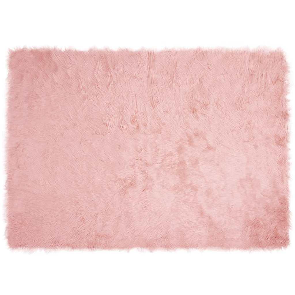 Falsk Fåreskind Tæppe Lyserød 120 x 170 cm Polyester billede
